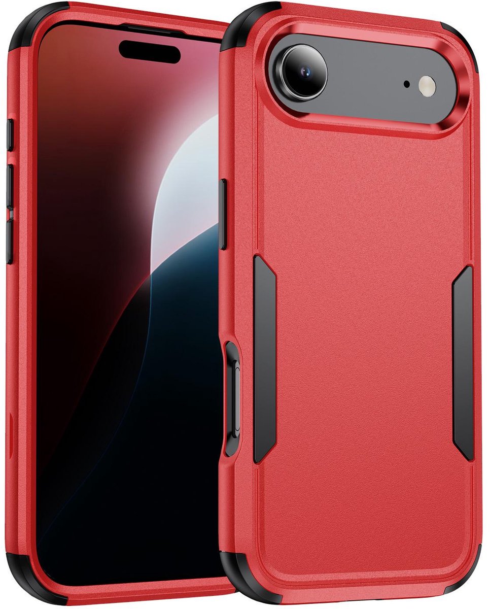 Mobigear Hoesje geschikt voor Apple iPhone Air Telefoonhoesje Hardcase | Mobigear Ultra Tough Backcover Shockproof | Schokbestendig iPhone Air Telefoonhoesje | Anti Shock Proof - Rood