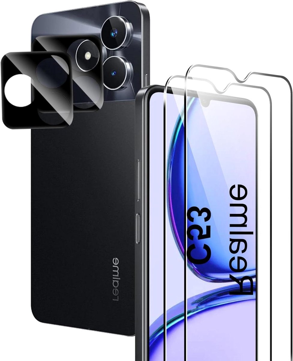 Gehard Glas Screen Protector en Camera Lens Protector voor Realme C53/C51 N50 - 2 Stuks - Krasbestendig - 9H Hardheid