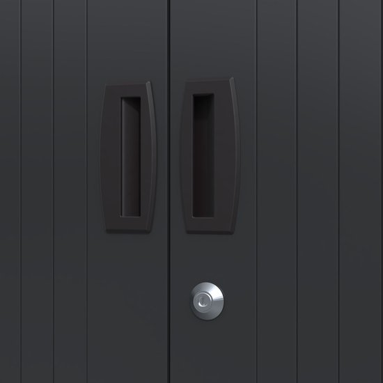 Armoire à portes roulantes - Classeur avec portes roulantes - Povag - 180x80x40 cm - Zwart - 4 étagères - 45 kg par étagère - Armoire de bureau - BRP.103.01