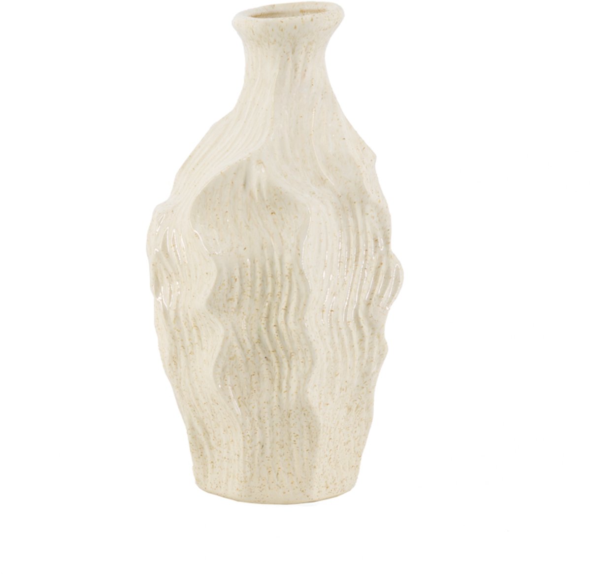 homebound by ky Aardewerk vaas wavestone beige | bloemenvaas | 14x14x26,5cm Off-white