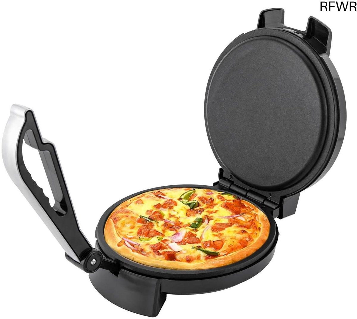RFWR Elektrische Roti Maker met Dubbelzijdige Verwarming en Temperatuurregeling Ideaal voor Tortilla's Taco's en Quesadilla's