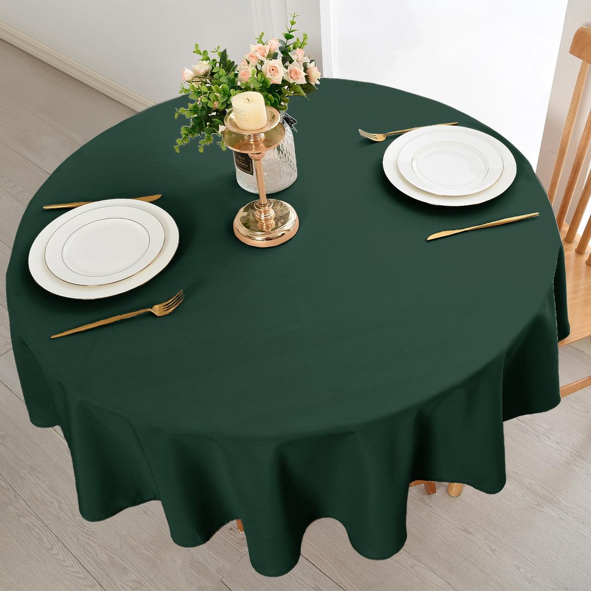 Ibenzoa® Tafelkleed voor binnen en buiten, rond 120 cm, vlekbestendig en afwasbaar voor diverse gelegenheden