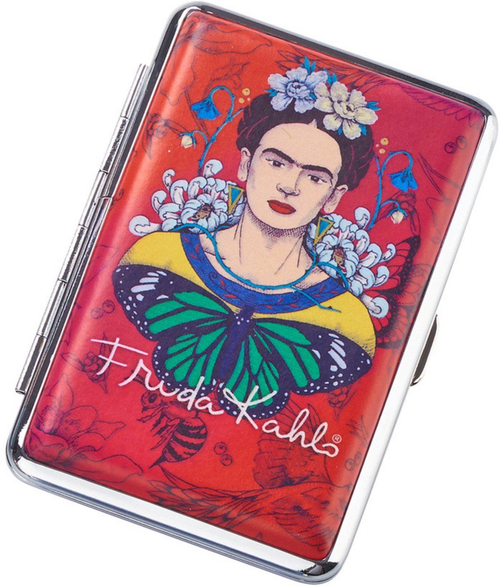 Goedkoopste Sigarettendoosje Frida Kahlo - Farida Rood Metaal - 12 Sigaretten - Officieel gelicentieerd - Luxe Sigarettenhouder - Hoge kwaliteit