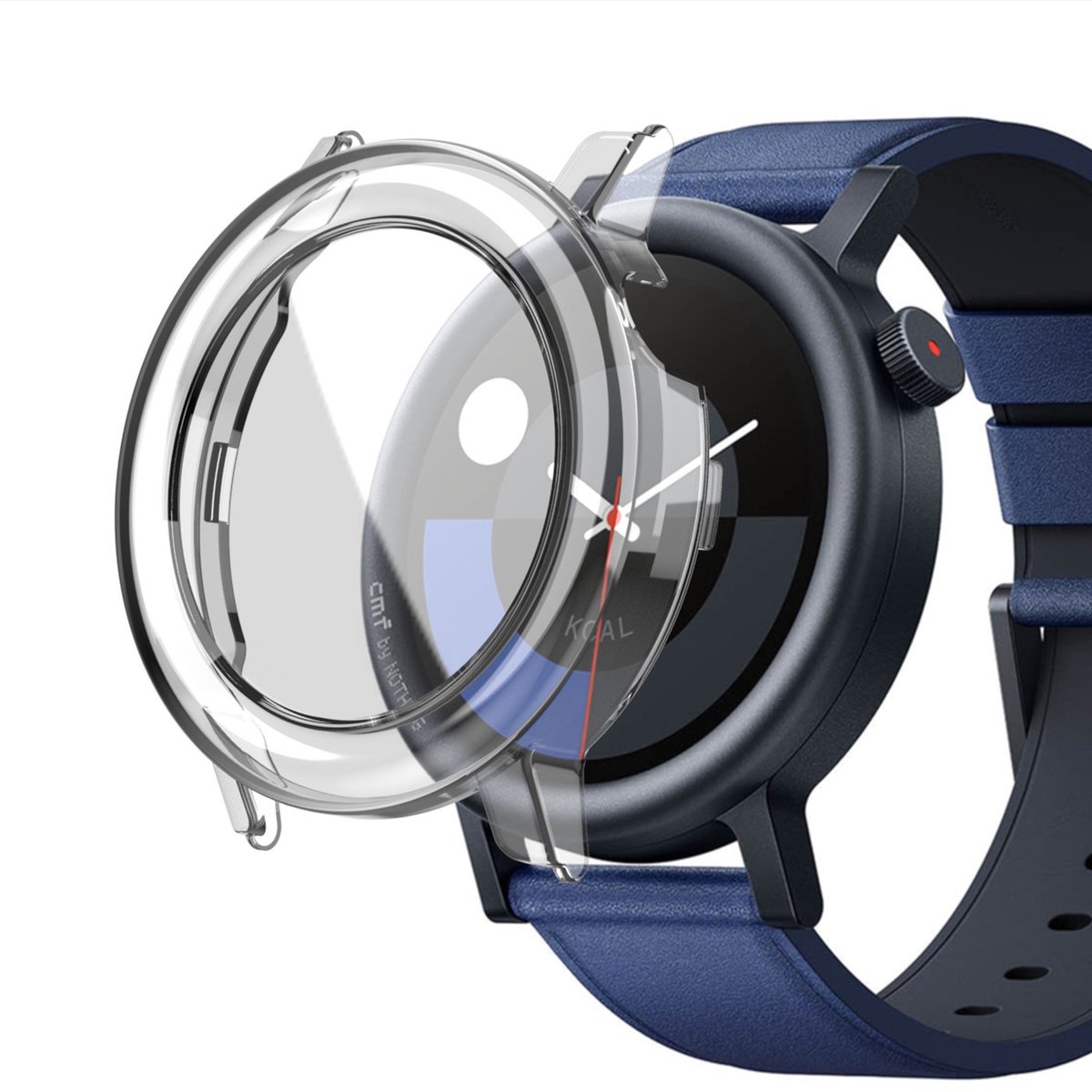Strap-it Hard case hoesje met gehard glas - bescherming met ingebouwde screenprotector - geschikt voor CMF Watch Pro 2 (transparant)