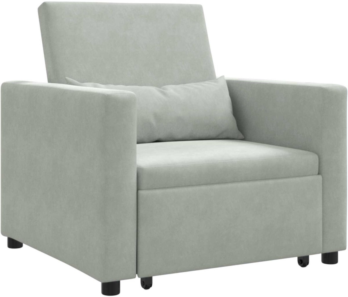 Slaapstoel - Uitklapbaar - Slaapbank - Logeerbed - Zetelbed - Slaapfauteuil - Vouwbed - 1 persoons - Zeer comfortabel - 100 kg - Lichtgrijs