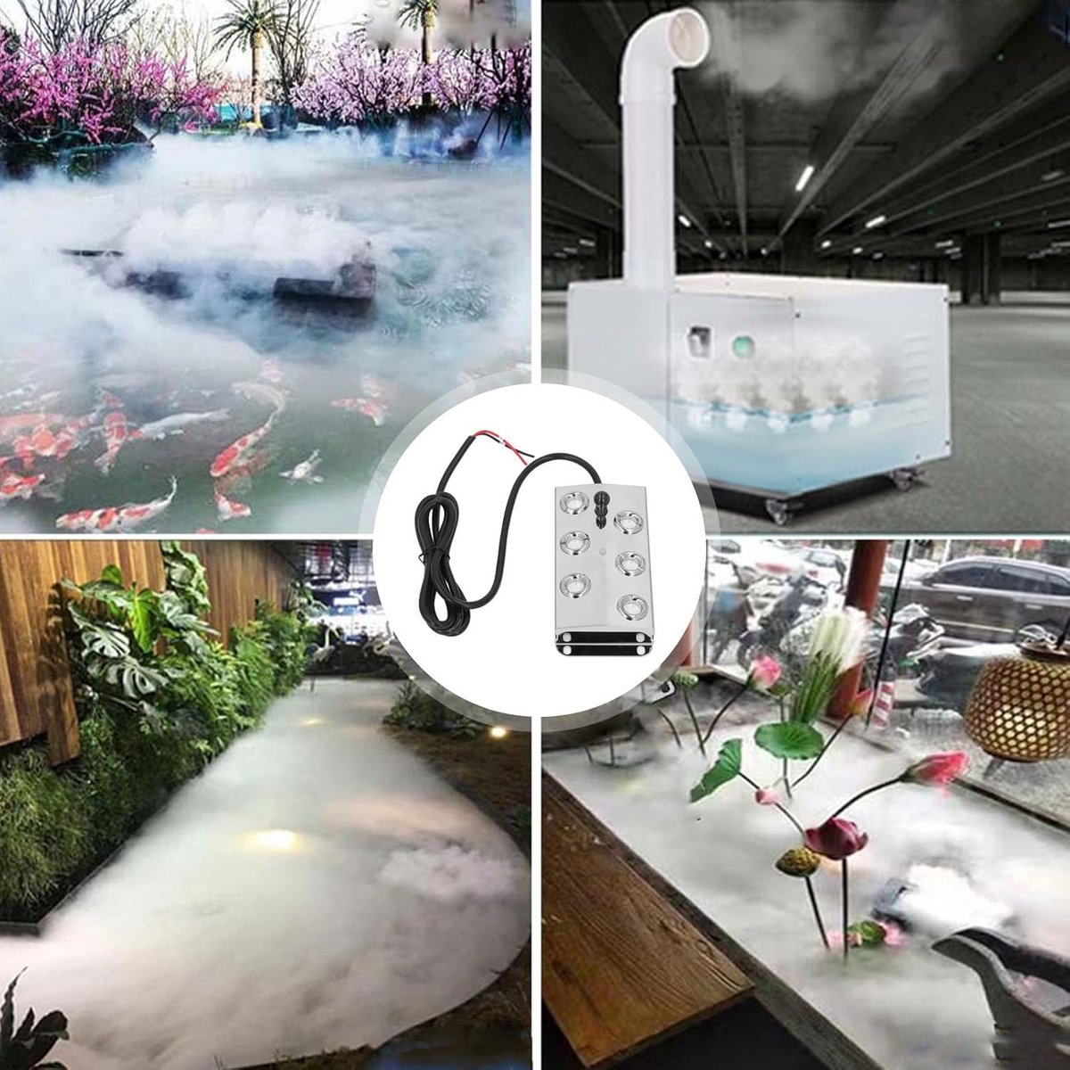 Ultrasonic Fogger, Halloween Decor Plastic Mist Maker Eco-friendly for Garden Pond