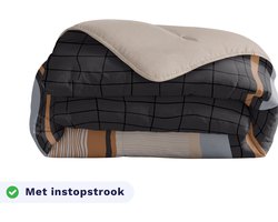 Zelesta Royalbed Blue Stripes 140x200 - Dekbed zonder overtrek - met Instopstrook - Wasbaar dekbed met Vaste Overtrek - All year zomerdekbed & winterdekbed