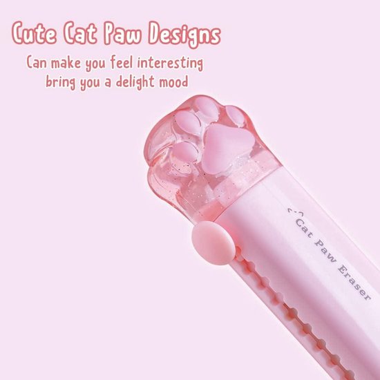 Gommes Rétractables Rose Tendre | Lot De 5 Avec 4 Recharges | Mécanisme Push-Pull | Pour École, Bureau, Maison - 9