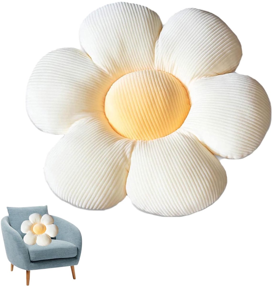 Ibenzoa® Vrolijk Bloemvormig Vloerkussen van Pluche voor Comfortabele Zitervaring en Decoratie