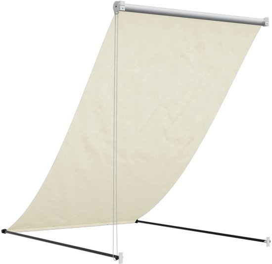 vidaXL-Luifel-uittrekbaar-100x150-cm-stof-en-staal-crèmekleurig