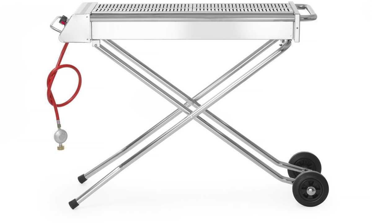 HENDI Krachtige roestvrijstalen barbecue – 7,5kW – inklapbaar en verrijdbaar – 1120x410x900 mm thumbnail 3