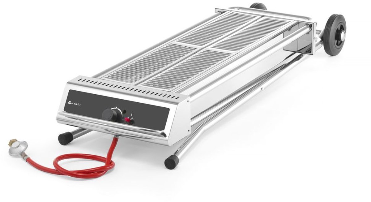 HENDI Krachtige roestvrijstalen barbecue – 7,5kW – inklapbaar en verrijdbaar – 1120x410x900 mm thumbnail 4