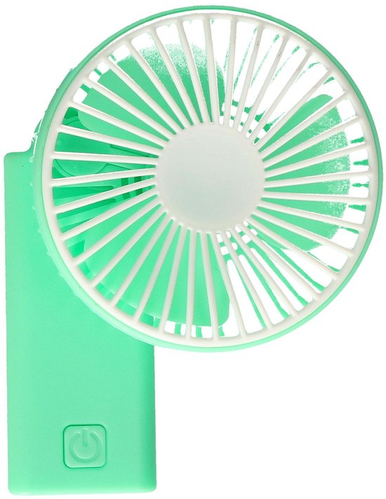 Mini handventilator groen 8x5x15 cm draagbaar compact batterij ventilator voor zomer verkoeling
