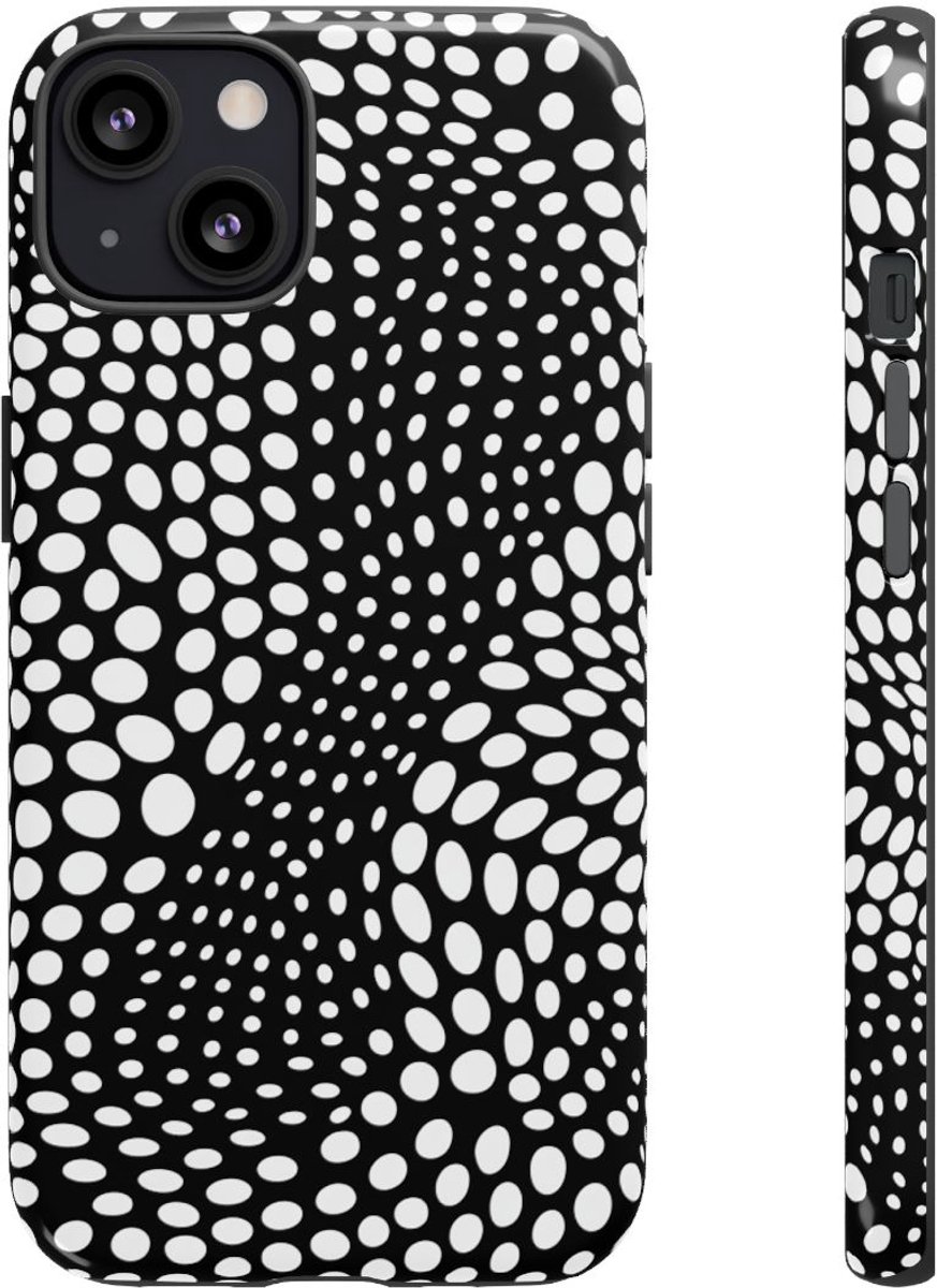 Zwart-Wit Optische Illusie Patroon – Telefoonhoesje Geschikt voor iPhone 13