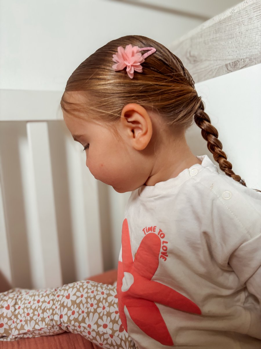 Baby haarspeldjes stars - Mini flower old pink