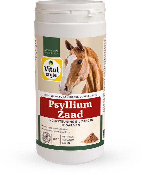 VITALstyle Psylliumzaad - Paarden Supplement - Dé Ondersteuning Bij Zand In De Darmen - Psyllium - Vlozaad - 800 g VITALstyle Psylliumzaad - Paarden Supplement - Dé Ondersteuning Bij Zand In De Darmen - Psyllium - Vlozaad - 800 g