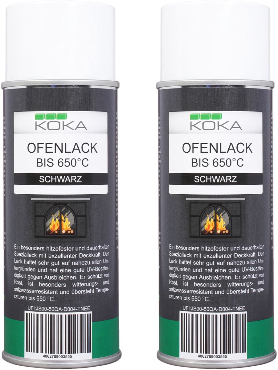2x Ovenverfspray Zwart Mat