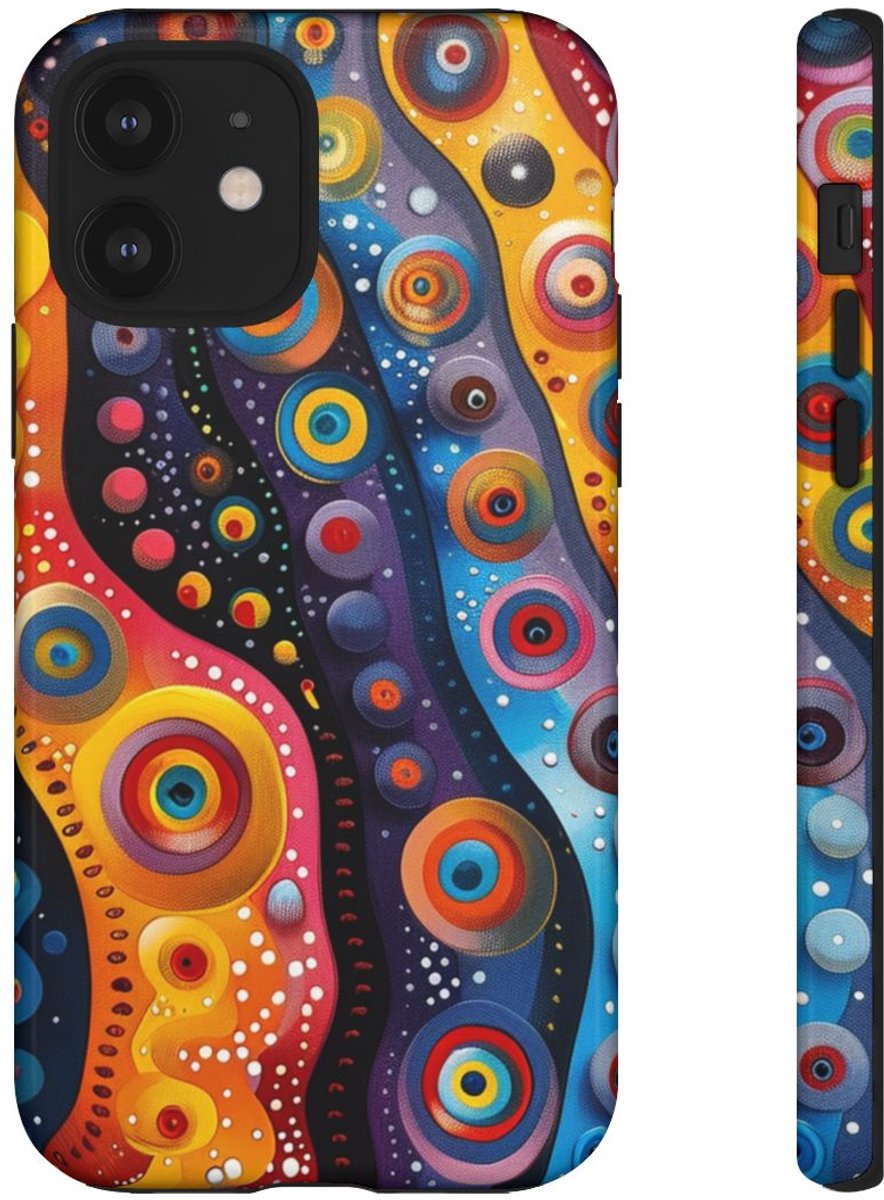 Kleurrijk Abstract Cirkelpatroon – Telefoonhoesje Geschikt voor iPhone 12
