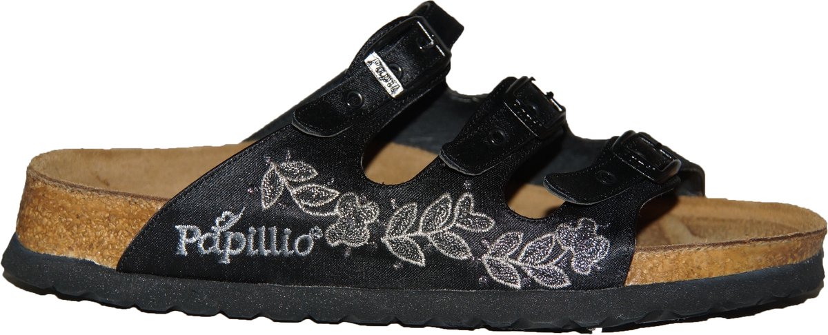 Birkenstock Papillio Florida Smal Flowers Stitch Zwart