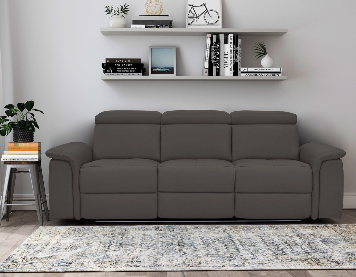 Notio Living Pareli-Sofa 3-zits - Handmatig - Bruin PU