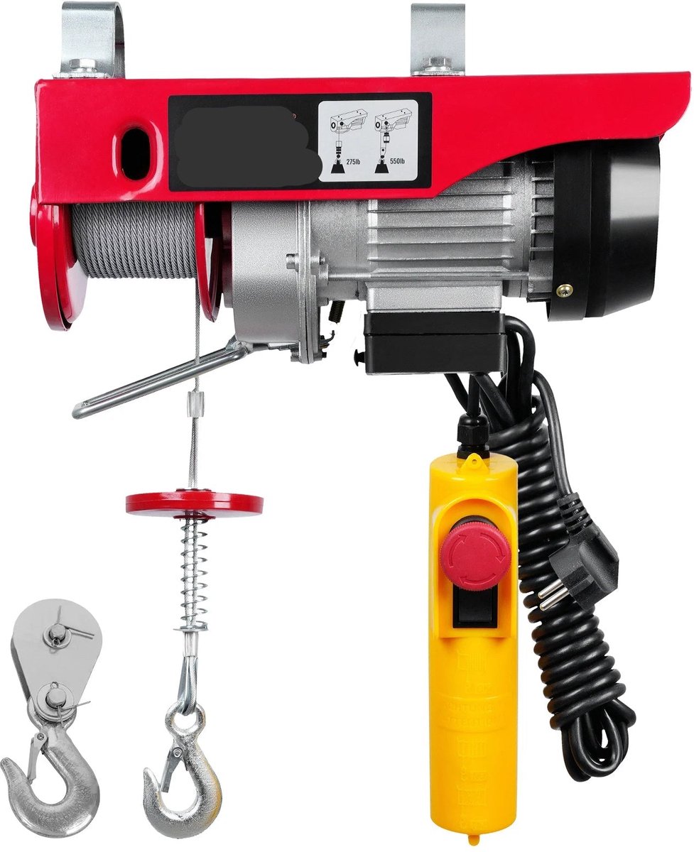 Takel - Elektrische - Kabeltakel - Kettingtakel - Lier - Kraan - 250kg - Waterdicht - Draagbare - met Bedrade Afstandsbediening - voor Garage, Auto of Boot
