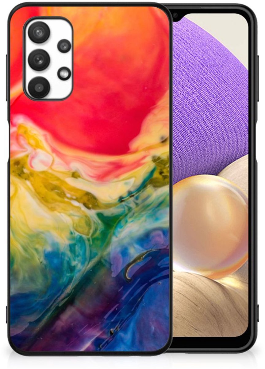 Kleurrijke Telefoonhoesje Samsung Galaxy A32 5G Watercolor Dark