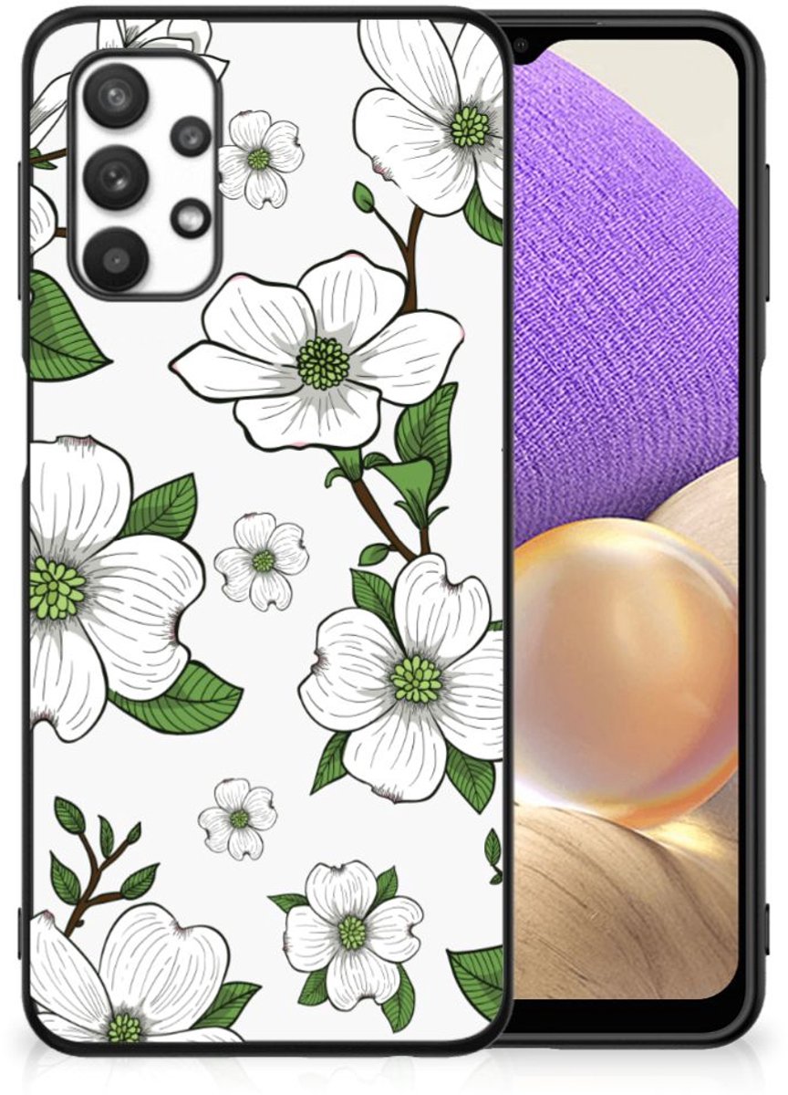 Back Cover voor Samsung Galaxy A32 5G Bloemen Hoesje Dogwood Flowers