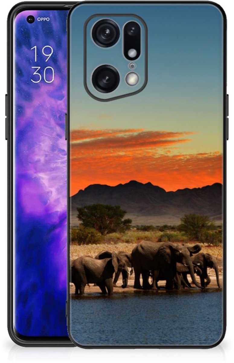 OPPO Find X5 Pro Dierenprint Telefoonhoesje Olifanten