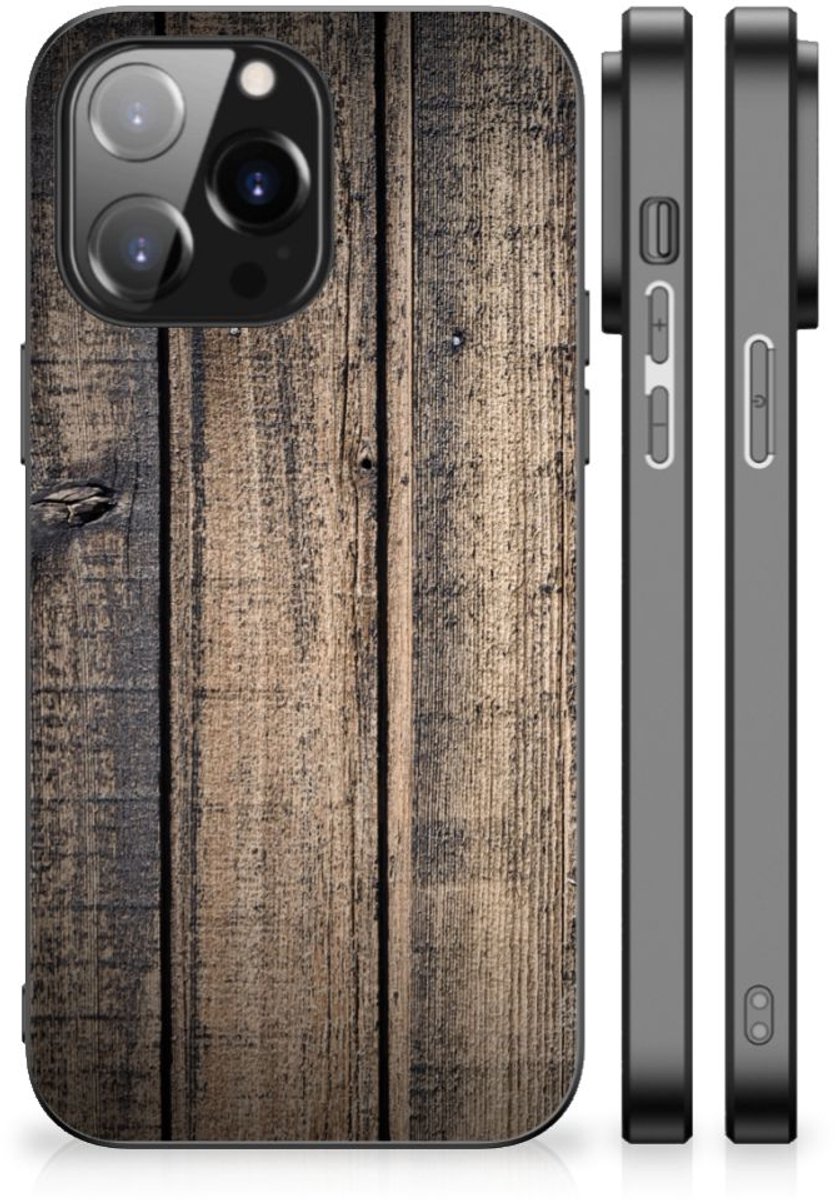 Back Cover voor iPhone 14 Pro Max Houten Print Telefoonhoesje Steigerhout