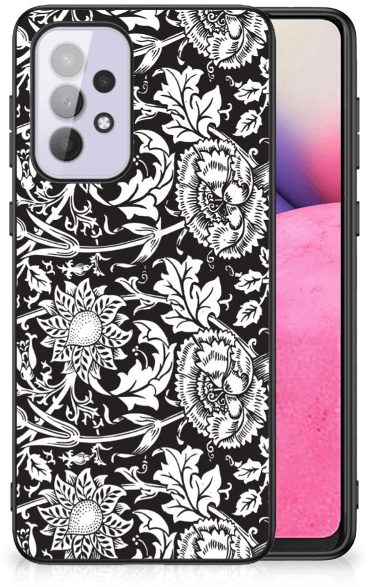 Samsung Galaxy A33 5G Bloemen Hoesje Black Flowers