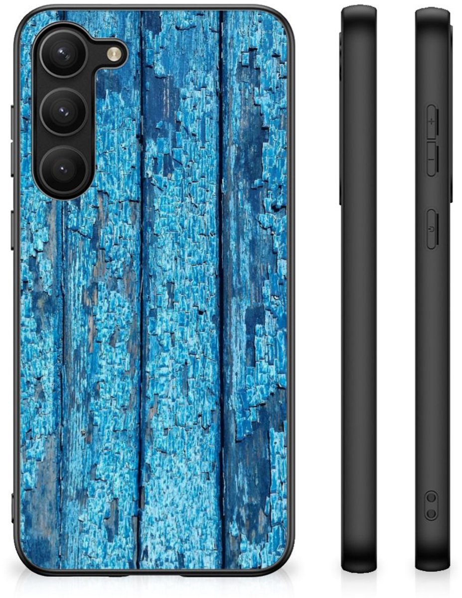 Samsung Galaxy S23 Plus Houten Print Telefoonhoesje Wood Blue
