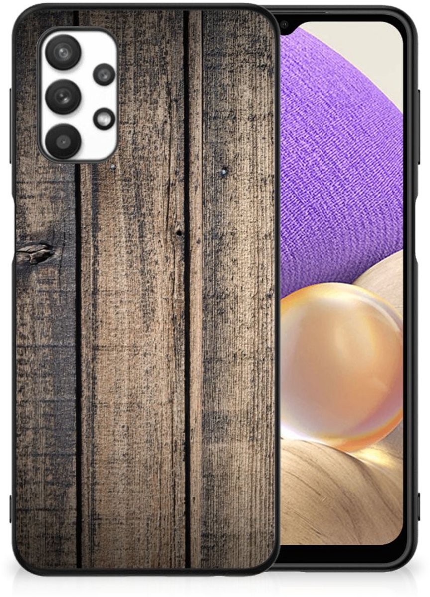 Samsung Galaxy A32 5G Houten Print Telefoonhoesje Steigerhout