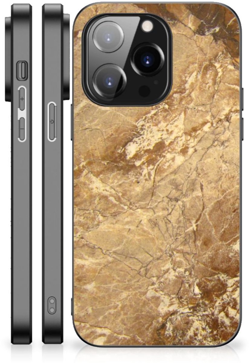 iPhone 14 Pro Marmeren Print Telefoonhoesje Marmer Creme