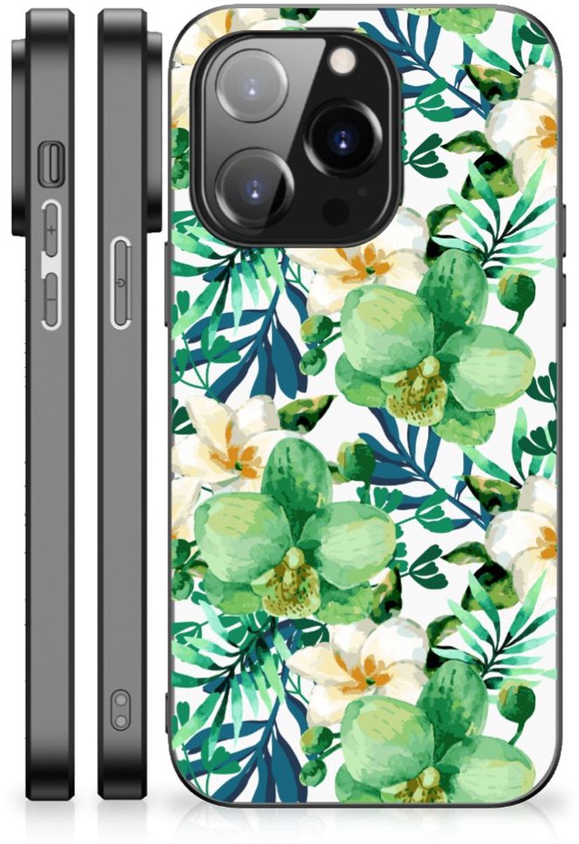 iPhone 14 Pro Bloemen Hoesje Orchidee Groen