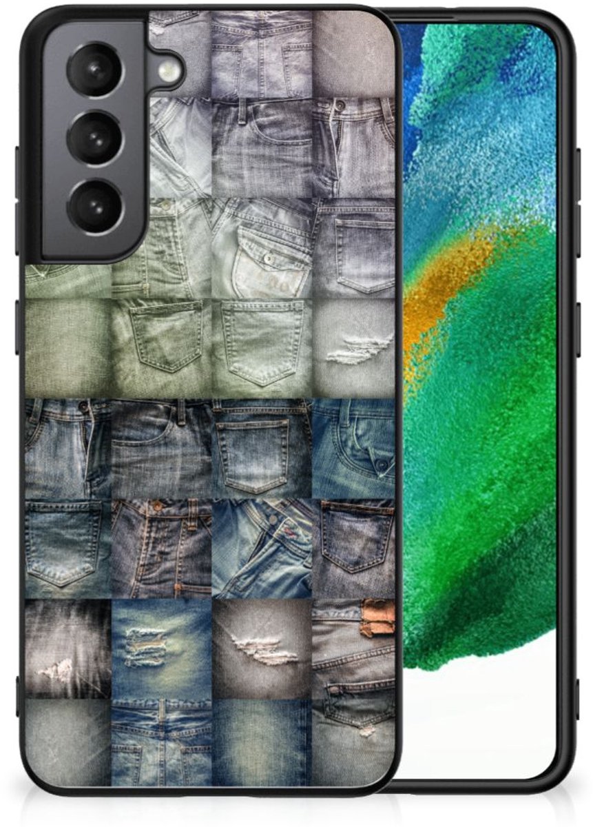GSM Cover Samsung Galaxy S21FE Spijkerbroeken