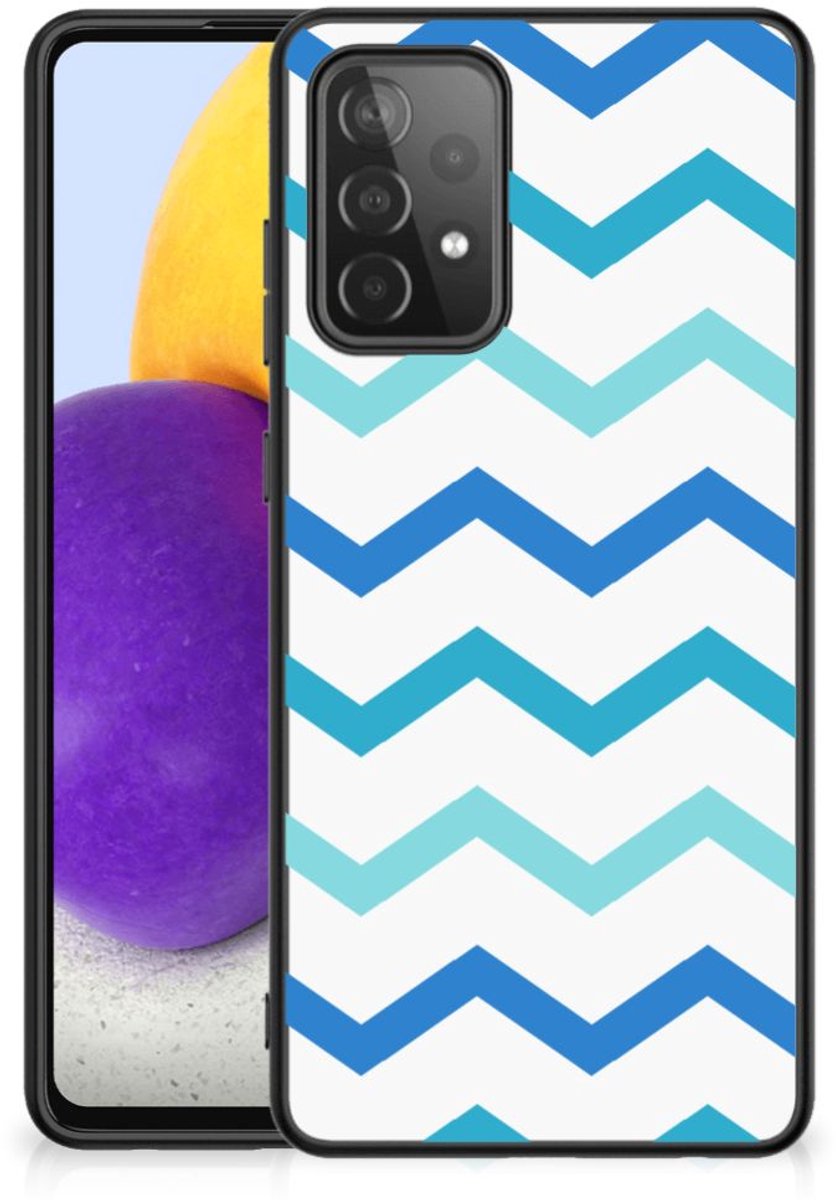 Samsung Galaxy A72 (5G/4G) Back Case Zigzag Blauw