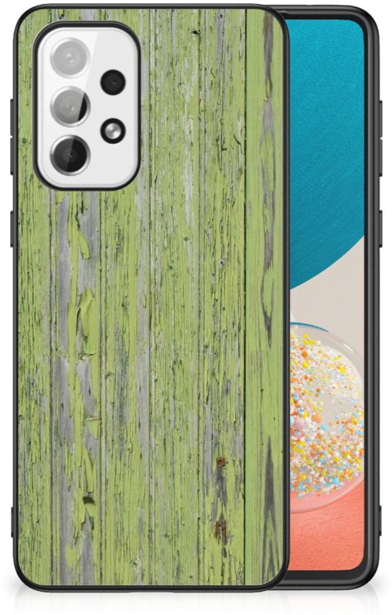 Samsung Galaxy A73 Houten Print Telefoonhoesje Green Wood
