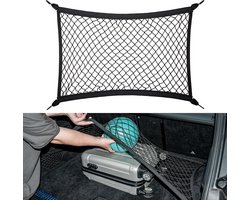 Kofferbaknet Bagagenet - 80 x 60 cm - Elastisch bagagenet - Met haak - Universeel Autonet - Opbergnet voor net van gaas - Organisatie - Achterklepnetaccessoires