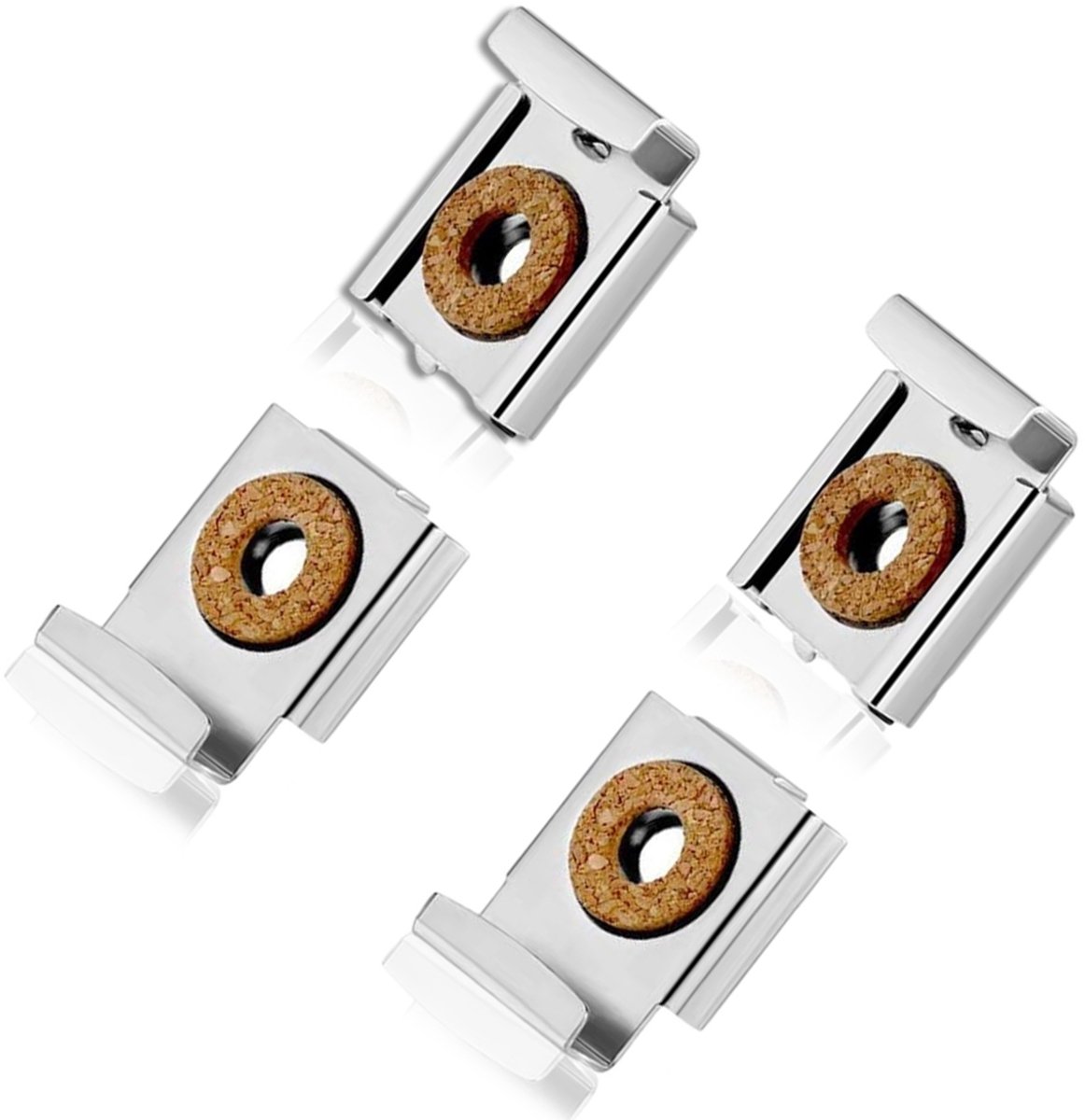 EXCITAT Spiegelhouderklem - Spiegelwandbevestiging - Verstelbare hoogte Spiegelhouder - Met schroeven en moeren - Voor badkamer en woonkamer Zware spiegels - 4 stuks