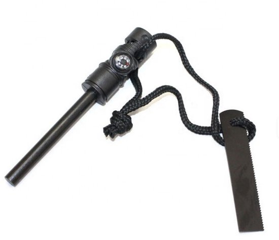 Go Go Gadget - Magnesium Stick - 3 in 1 - Vuurstarter - Kompas - Survival - Zwart