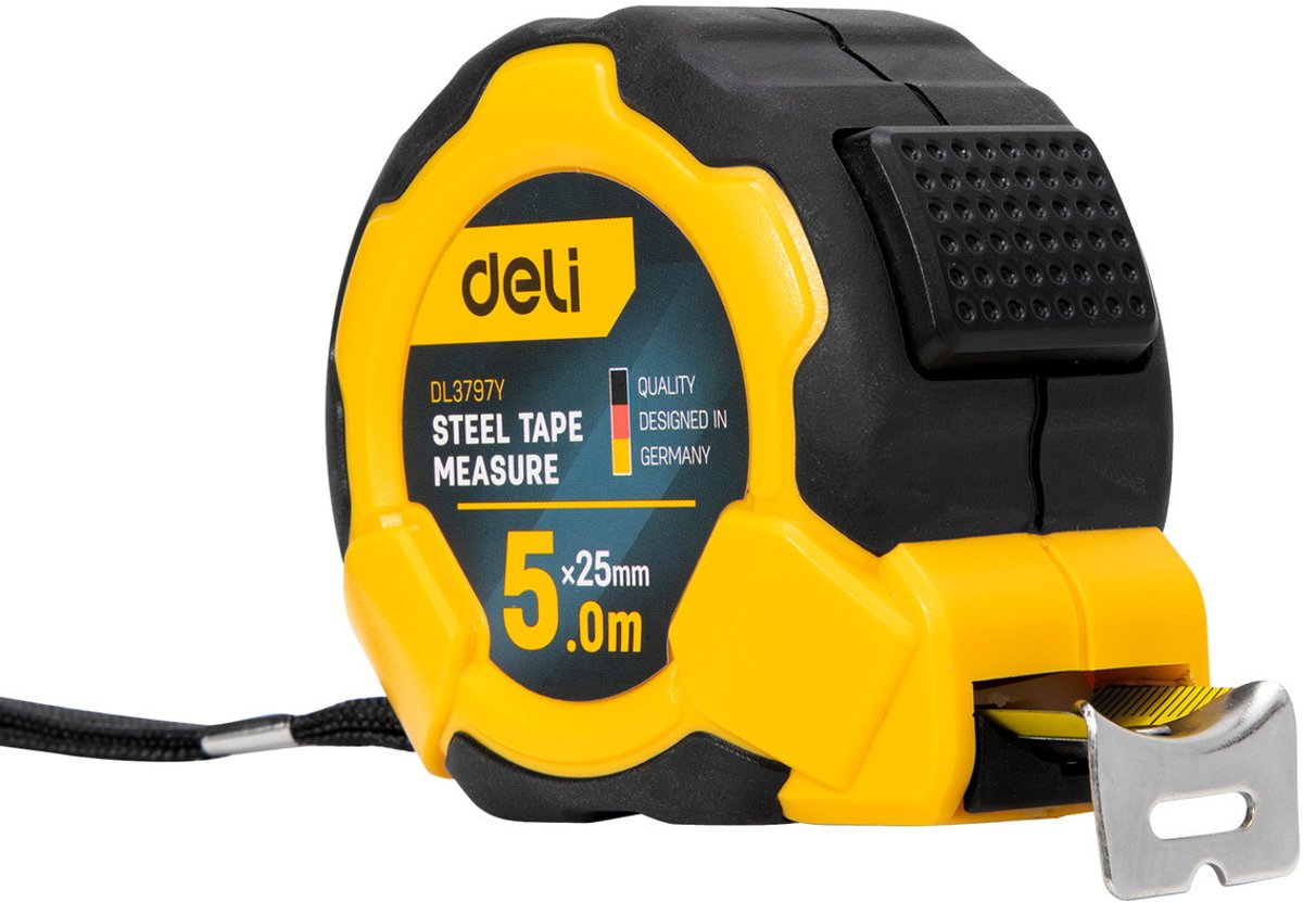 Deli Tools 5M 25Mm Rolmaat Voor Gereedschap Met Handig Rolsysteem