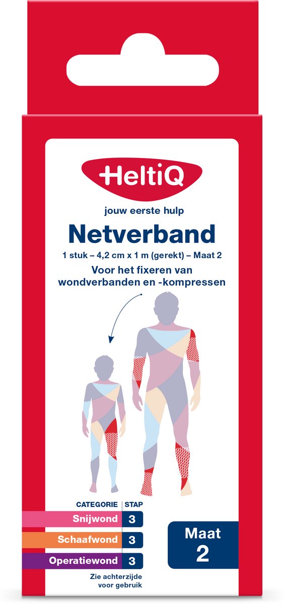 Goedkoopste Heltiq Netverband 4,2cm x 1m (gerekt) maat 2 1 Stuks