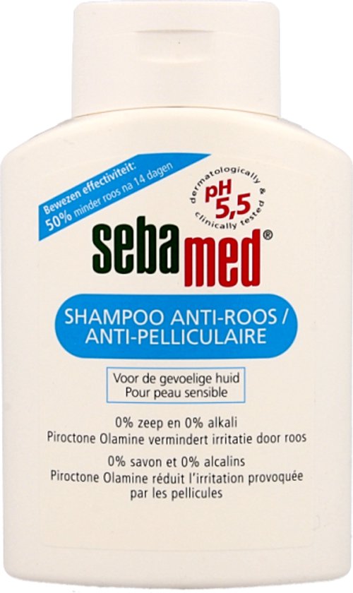 Sebamed Anti-Roos Shampoo - Zeepvrij - 50% minder roos binnen 14 dagen - Piroctone olamine vermindert jeuk, roodheid en irritatie - 200 ml