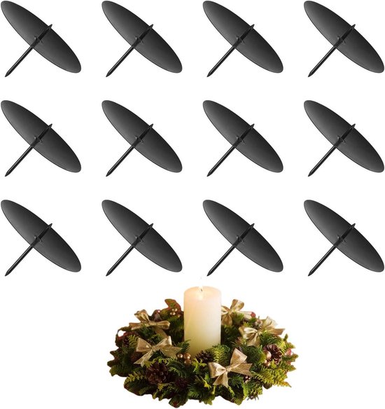 6 Bougeoirs Métal Pour Couronne De L’Avent – Support Bougies 2,5 Cm – Décoration De Table Noël – Argenté, 11 Cm De Haut