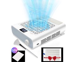 CACCIO®Nagelstofafzuiger - Afstofzuiger - Nail Dust Collector met extra filter/Filterpapier/Kwast - Stofzuiger Voor Nail Salon -Nagels Acrylnagels - Nepnagels - Gelnagels - Tafelafzuiging - Manicure/Pedicure Handen en Voeten