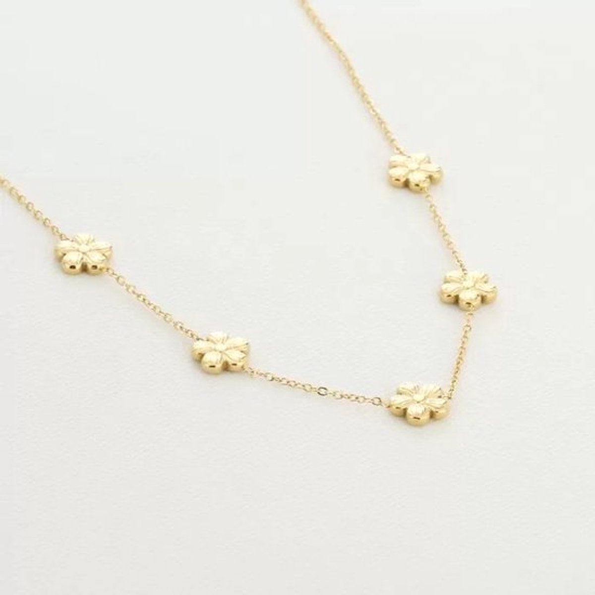 Michelle bijou - Ketting Bloemen - Goud