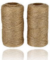 Corde de jute 2 x 55 mètres – Ficelle de jute naturelle 2 mm – 2 rouleaux pour emballage, déménagement, Plantes, cadeaux et artisanat