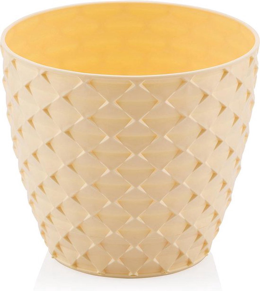 Bloempotten x2 KAPADOKYA geel met drainage 5L UV-bescherming in- & outdoor