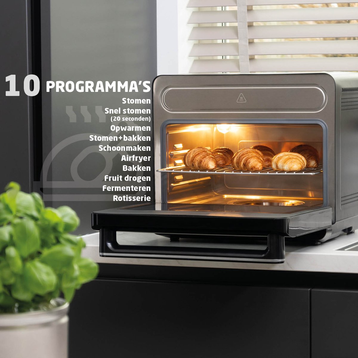 Afbeelding 2 van BREND BR-2234 Vrijstaande XXL Airfryer Stoomoven Combi - Digitaal Display met Touch - Zelfreinigend – Timer – Draaispit - Met Accessoires - 24 Liter