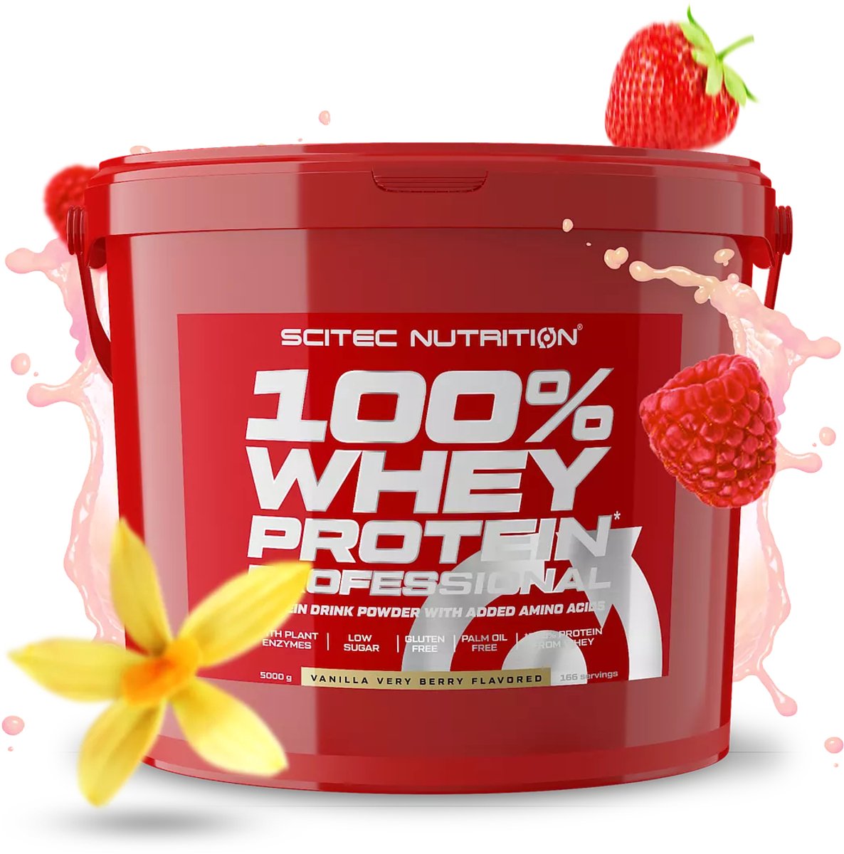 Scitec Nutrition - 100% Whey Protein Professional (Vanilla/Very Berry - 5000 gram) - Eiwitshake - Eiwitpoeder - Eiwitten - Proteine poeder